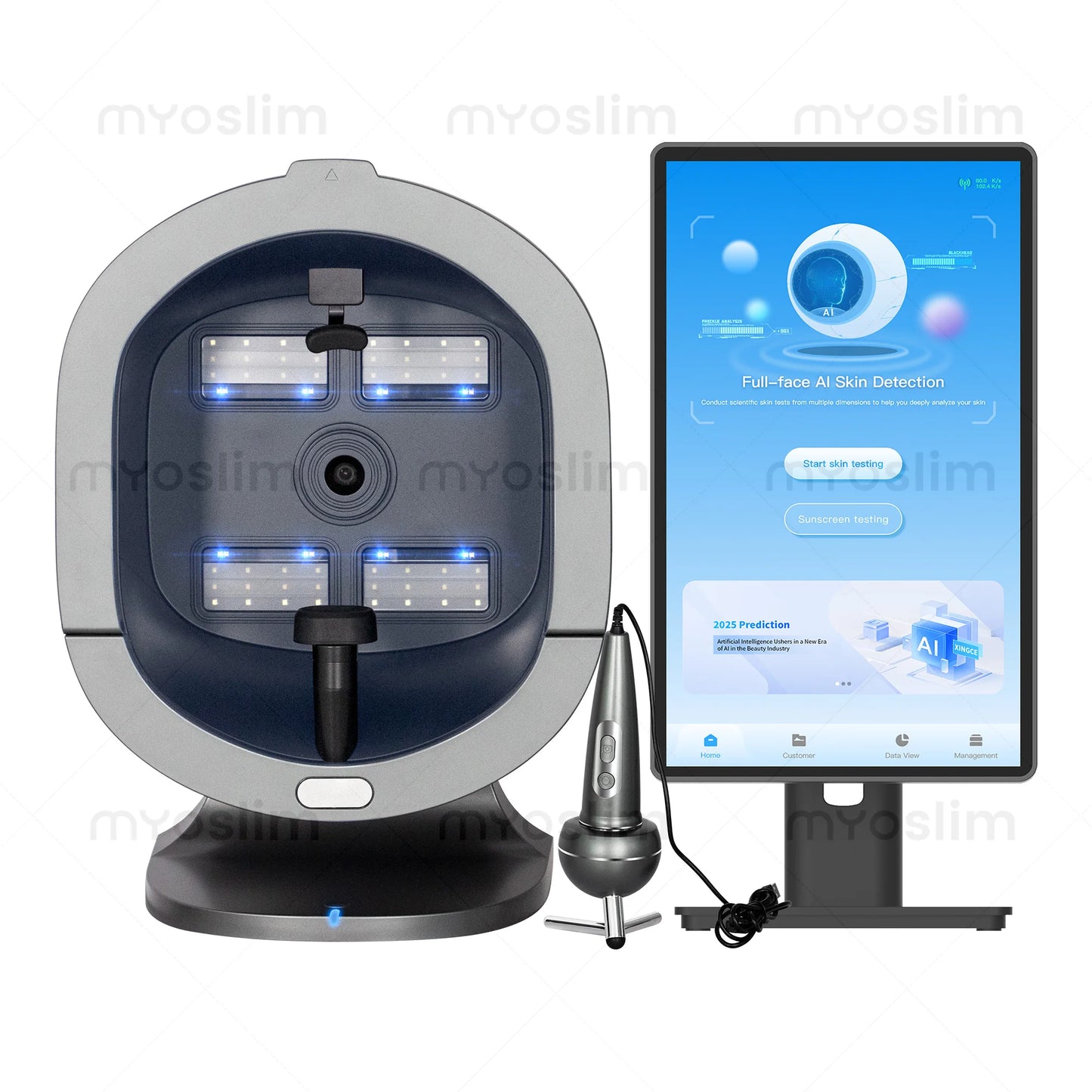 Facial Skin Analyzer With 3D AI Hair Scanner Spectrum Light