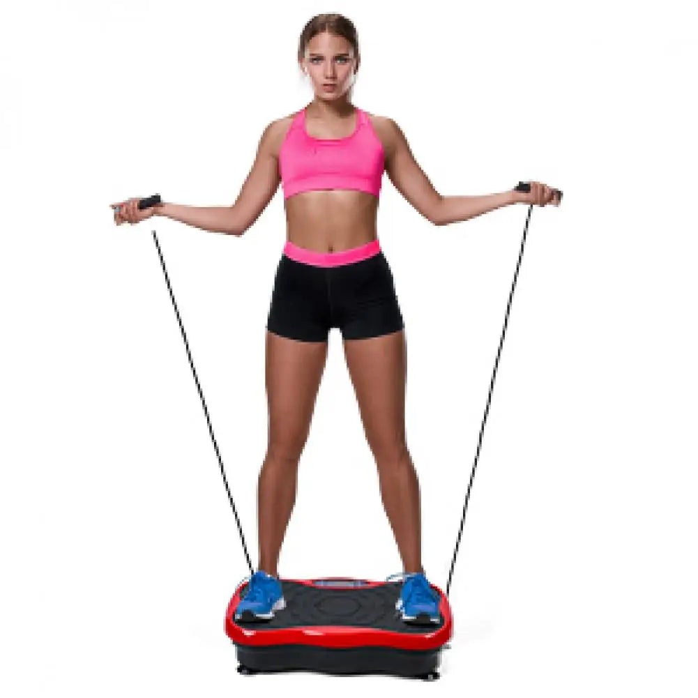 Vibration Plate Exercise Machine Whole Body with Resistant Band Weight Loss Shaping Toning Home Gym Equipment