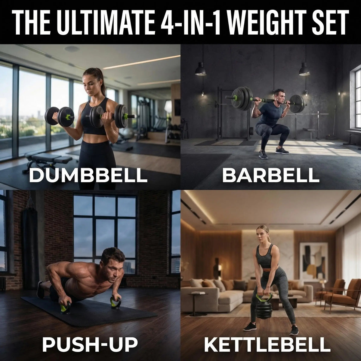 Professional Adjustable Dumbbell Barbell Kettlebell Weight Set For Home Gym
