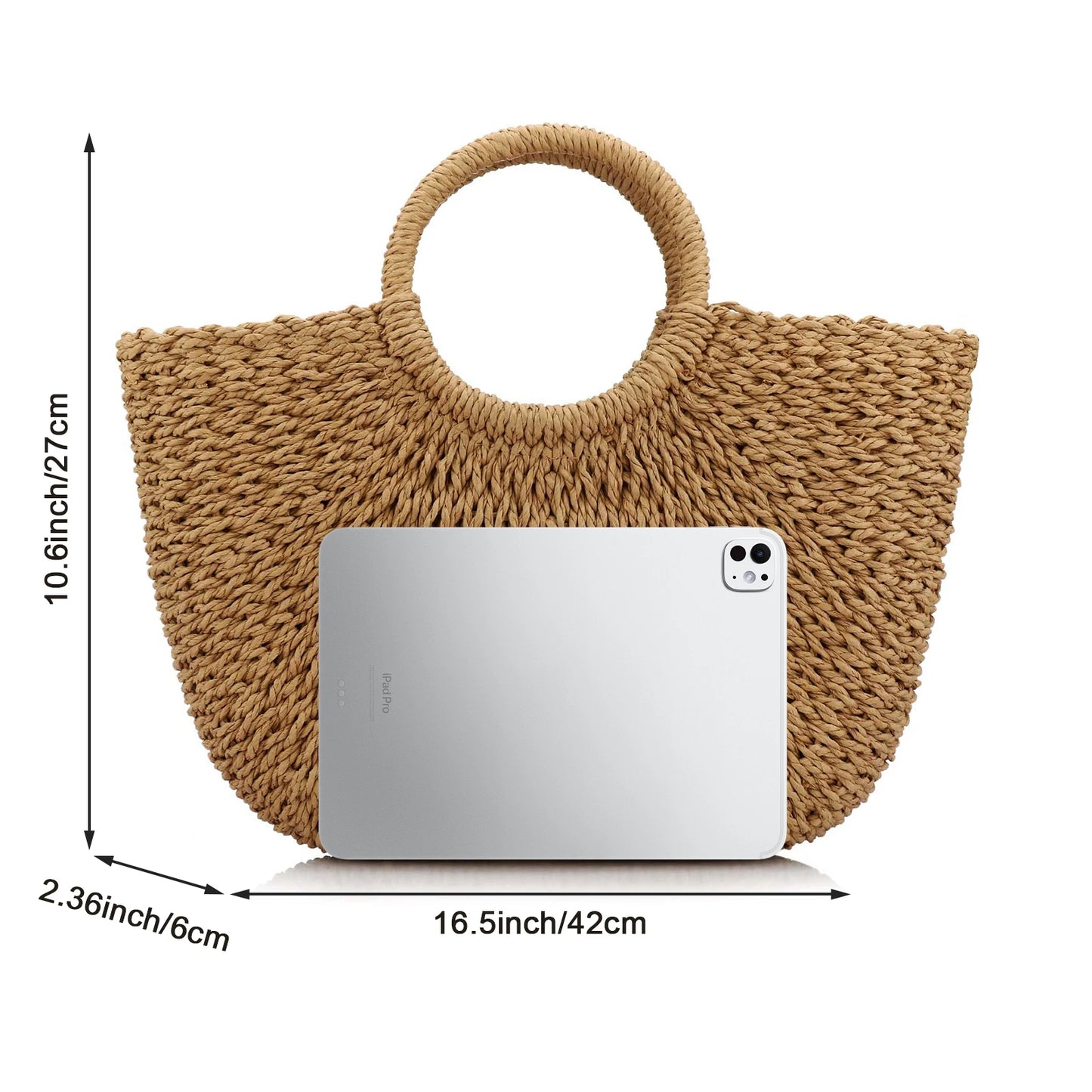 Women Straw Weave Beach Bag Large Capacity Rattan Tote