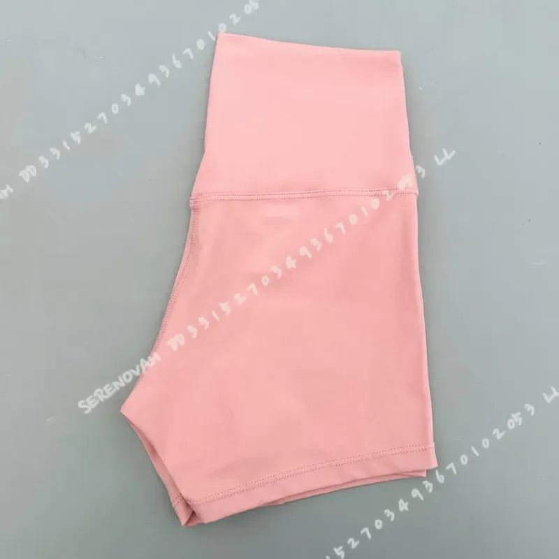 Solid Color Women Fitness Sport Shorts High Waist Athletic Yoga Short Leg Cycling Comprehensive Training Jogging Squat