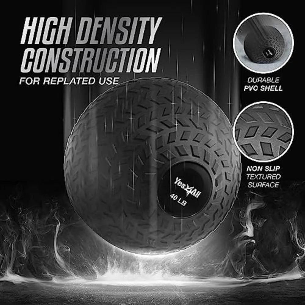 Yes4All Slam Ball Durable PVC Sand Filled for Core Strength