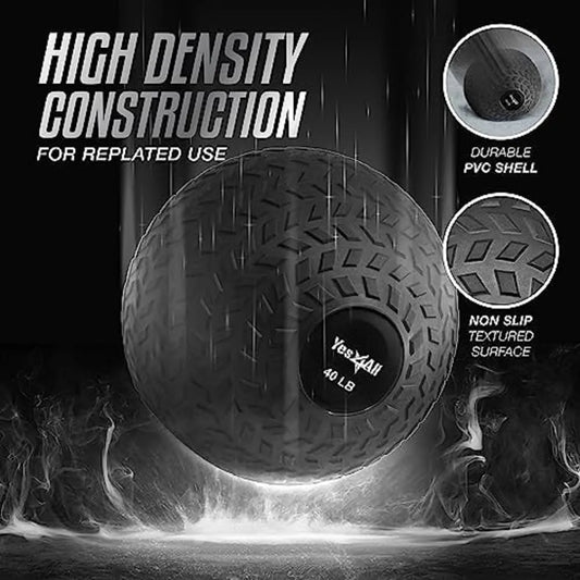 Yes4All Slam Ball Durable PVC Sand Filled for Core Strength