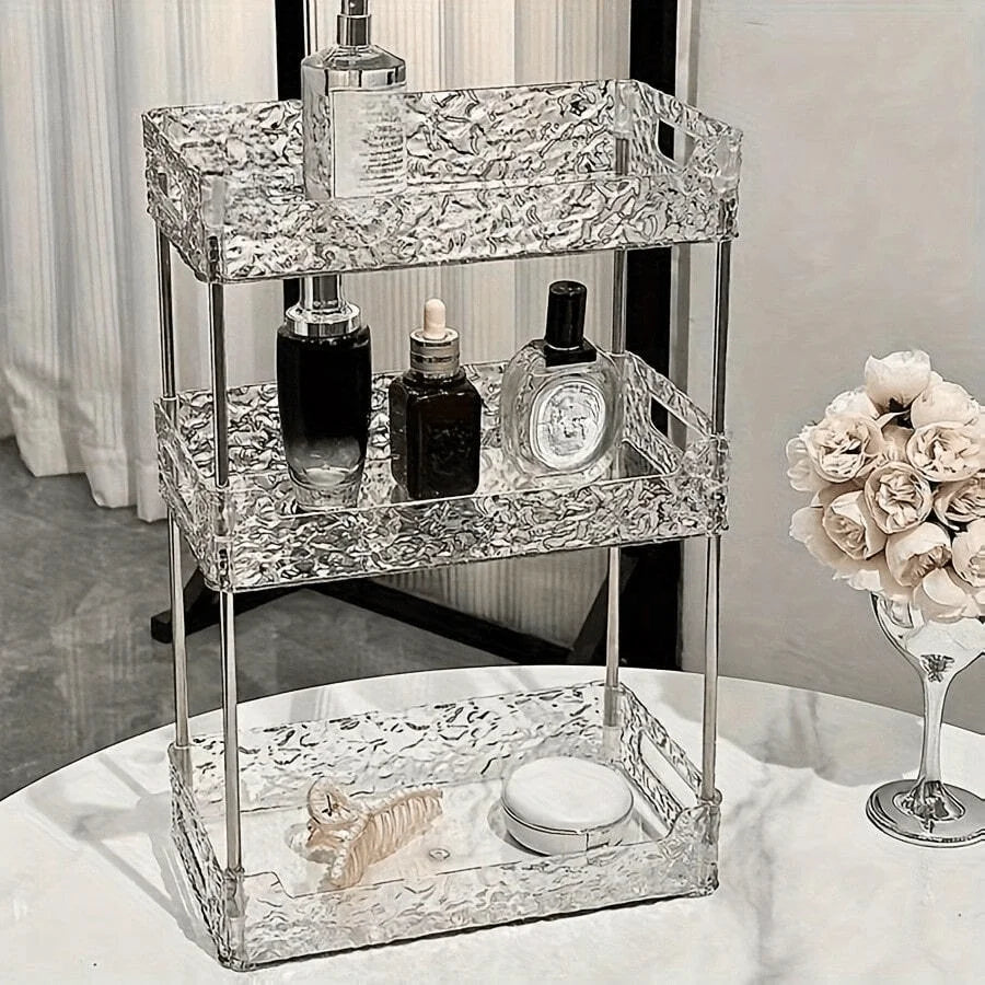 3 Tier Bathroom Counter Organizer, Vanity Makeup Skincare Storage Shelf, Perfume Cosmetic Display Stand for Dresser Countertop
