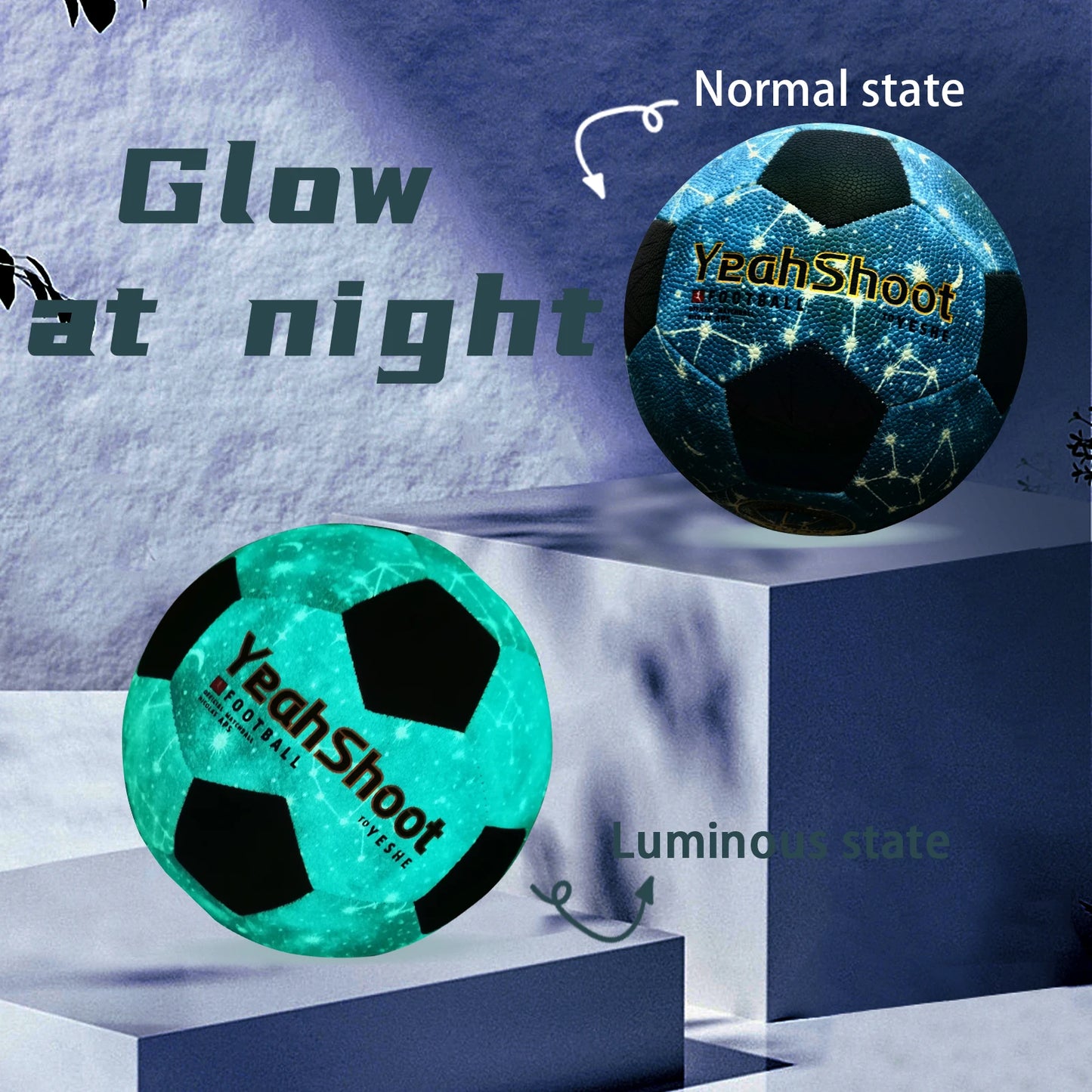 Phosphorescent Light Up Soccer Ball With Durable Pump