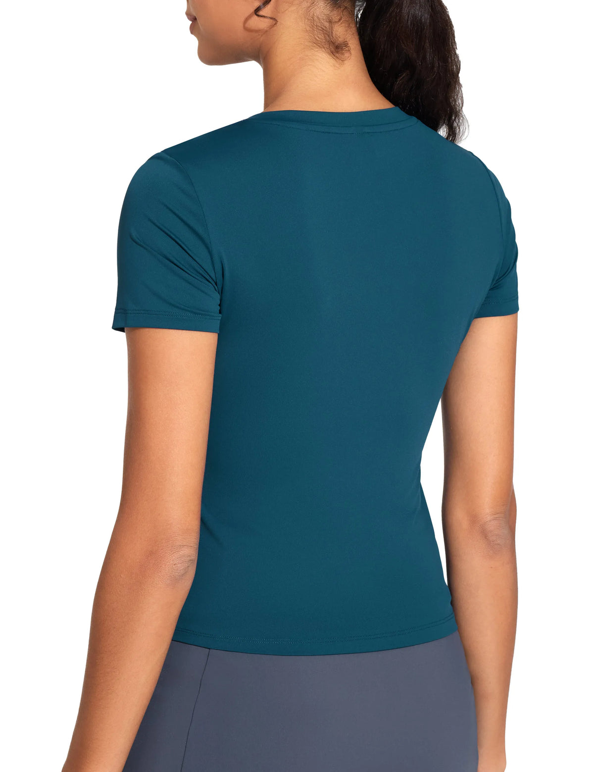 THE GYM PEOPLE Women's V-Neck Crop Workout T-Shirt For Yoga