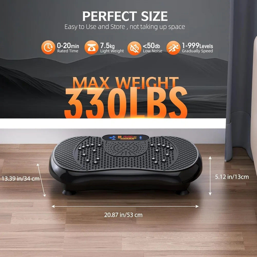 Vibration Plate Exercise Machine Lymphatic Drainage for Weight Loss Fitness Body Shaping Machine with LCD Display 20 Adjustable
