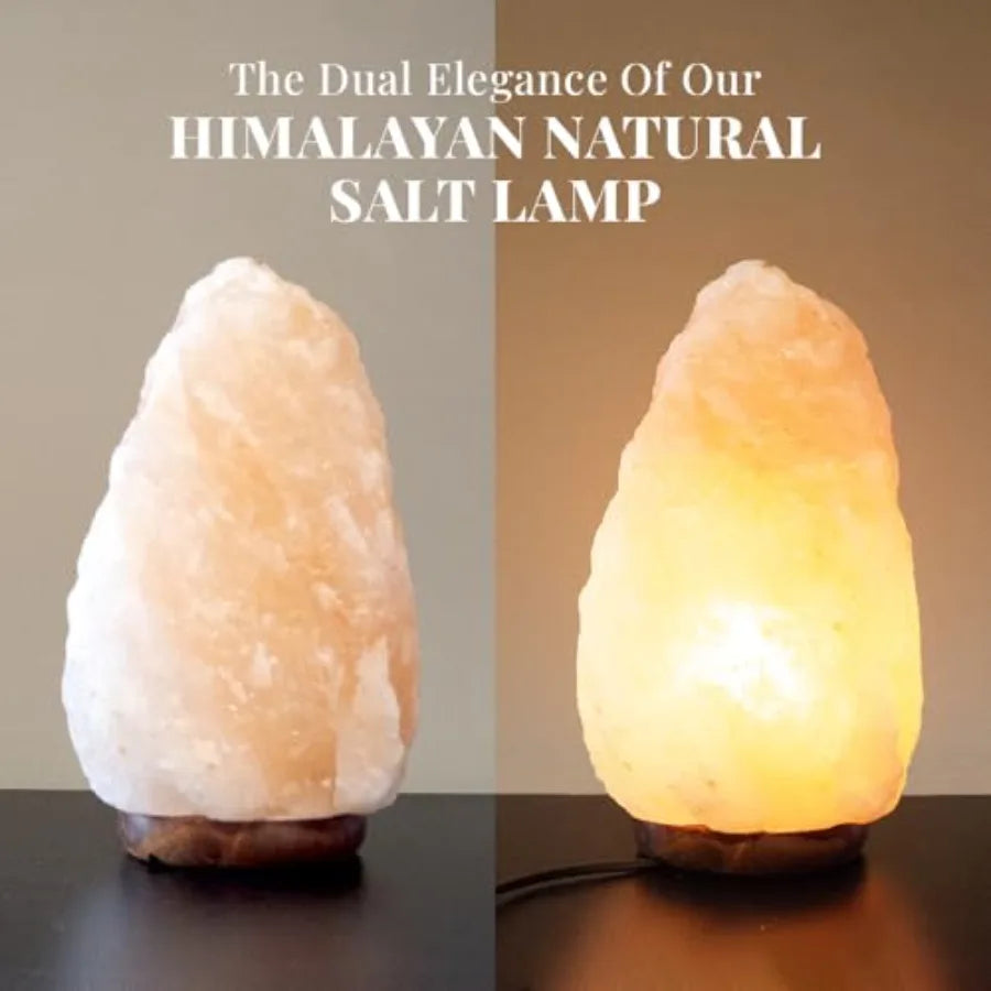 10 12 Inch Tall, 11 15 lbs Himalayan Pink Salt Lamp 100% Authentic Natural Hand-Carved Crystal Rock Salt Lamp with Wooden Base,