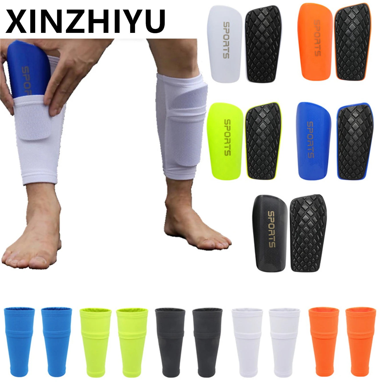 Soccer Shin Guards Protectors for Adults and Kids Football Gear