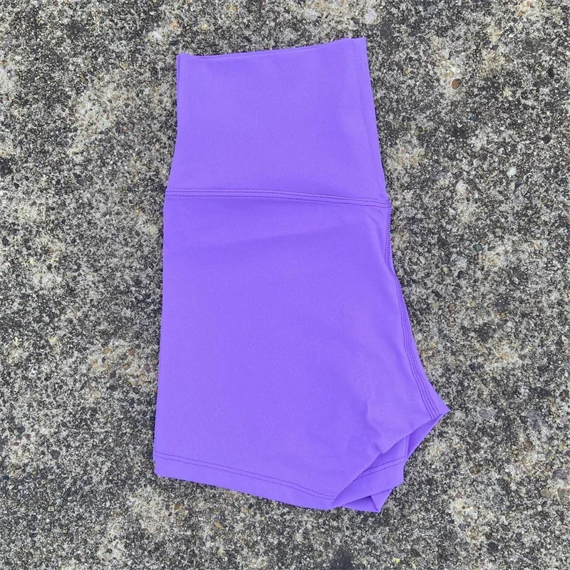 Solid Color Women Fitness Sport Shorts High Waist Athletic Yoga Short Leg Cycling Comprehensive Training Jogging Squat