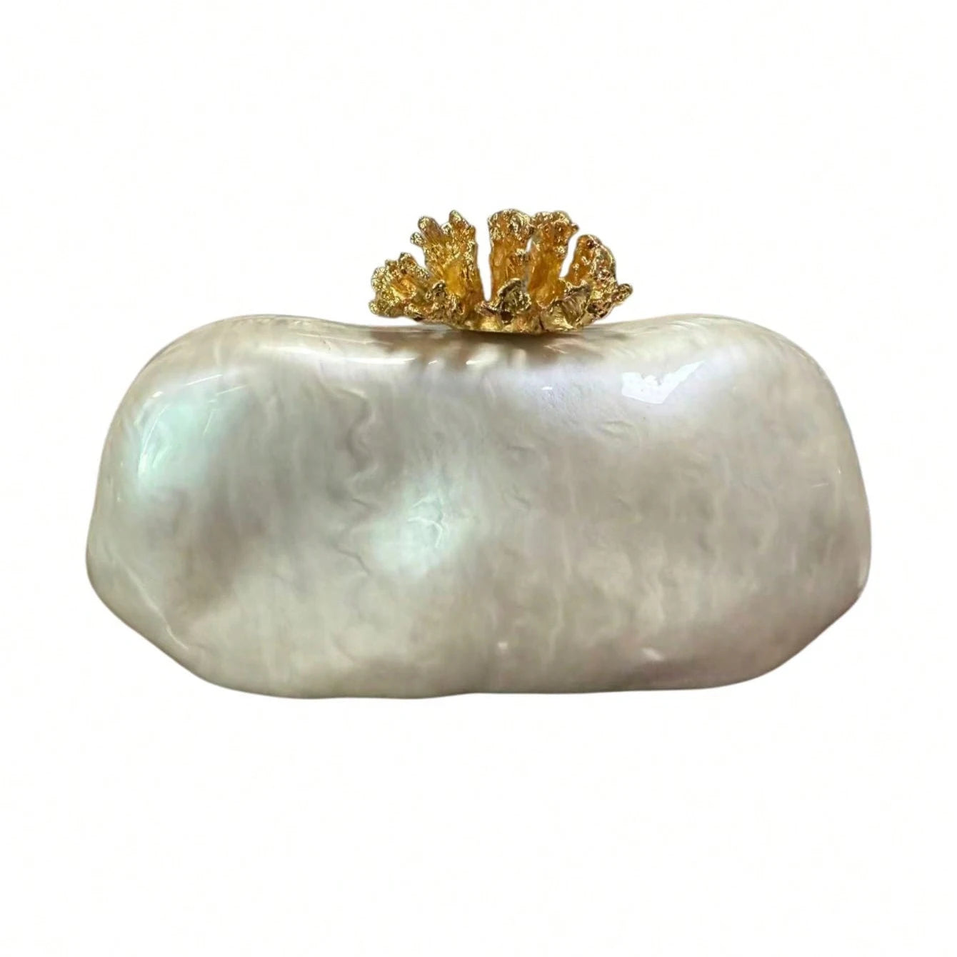 Acrylic Alloy Flower Shell Shoulder Bag For Women Evening Clutch