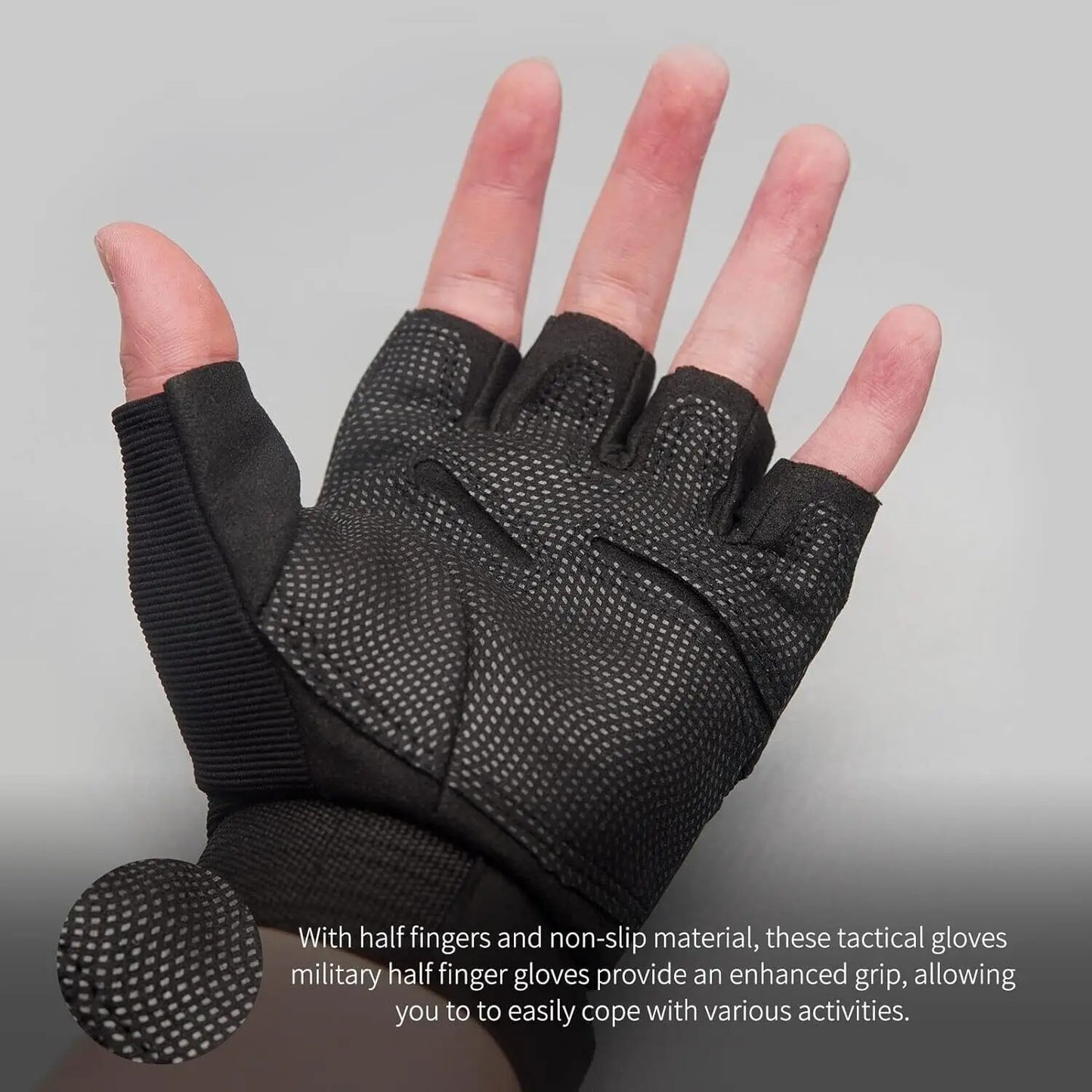 Fingerless Tactical Gloves Anti Slip For Airsoft Shooting