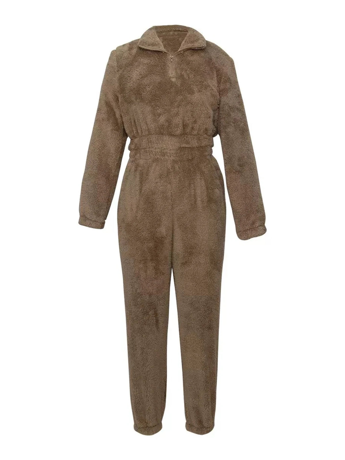 Women's Fleece Two Piece Set With Zipper Top And Pants