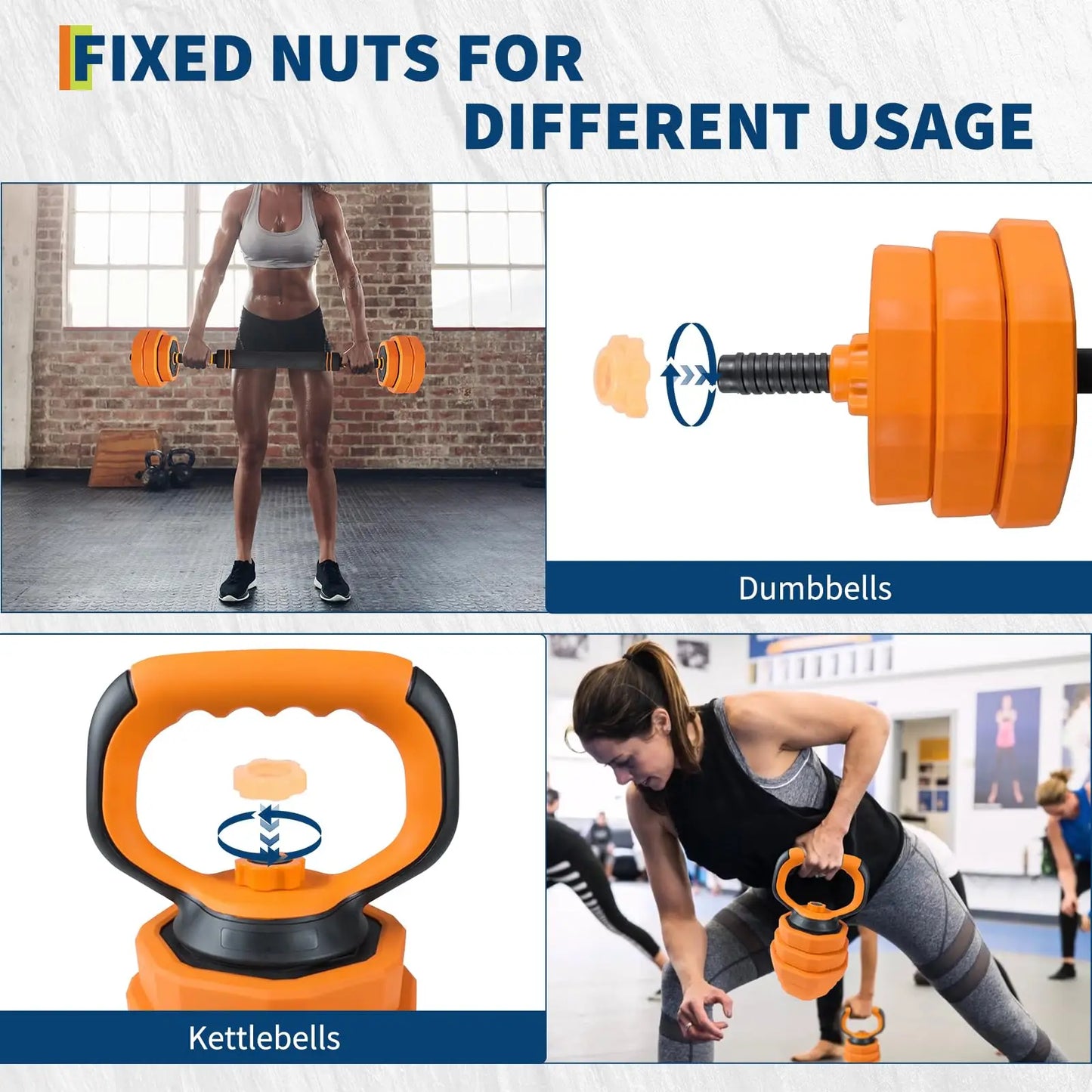 Adjustable Dumbbells 44Lb Free Weight Set Barbell Kettlebell