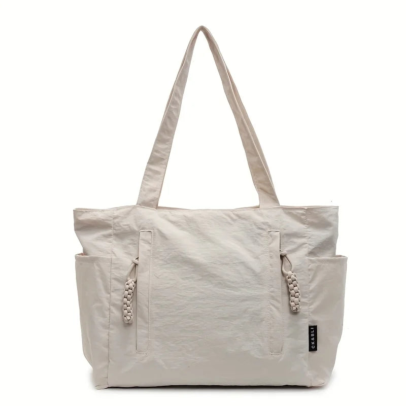 Lightweight Tote Bag for Women, Casual Shoulder Handbag with Multiple Pockets, Adjustable Strap, Zipper Closure & Tassel Detail, Spacious Everyday Purse for Work, Shopping, Commuting, Travel & Daily Outings