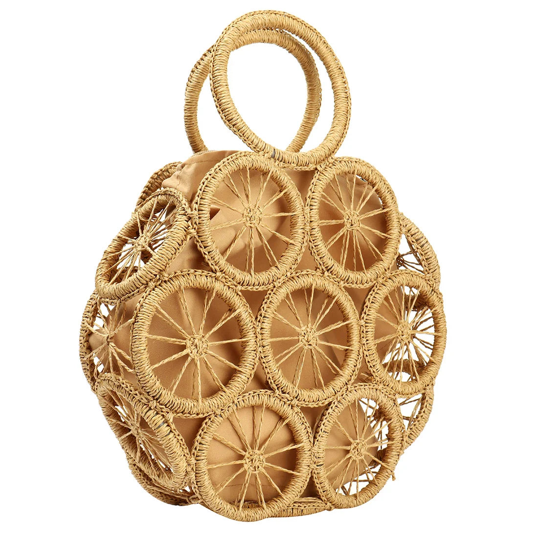 Women's Large Woven Rattan Straw Beach Tote Purse