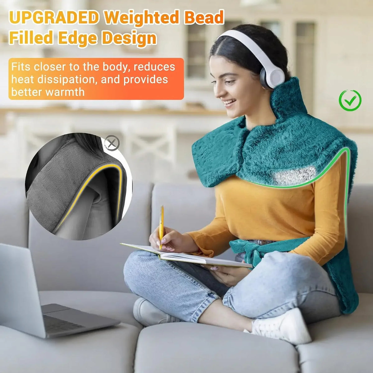 Electric Heating Pad With Massage For Neck Shoulders And Back