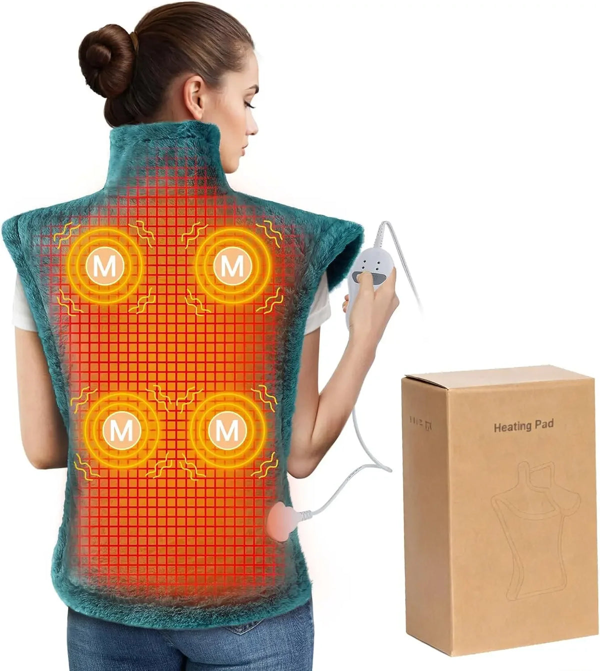 Electric Heating Pad With Massage For Neck Shoulders And Back