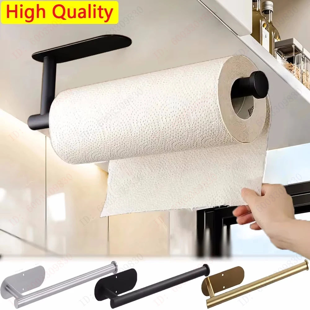 Metal Adhesive Paper Towel Holder for Kitchen and Bathroom Storage