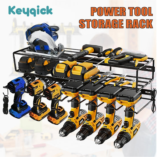 Heavy Duty Wall Mounted Power Tool Storage Rack Organizer
