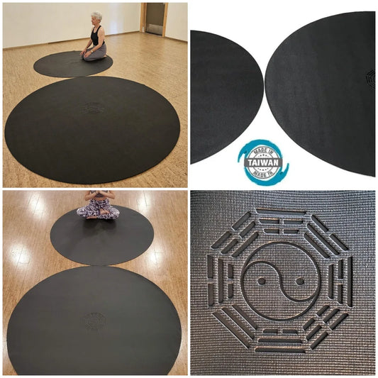 SISYAMA Round Yoga Mat With Tai Chi Symbol For Meditation