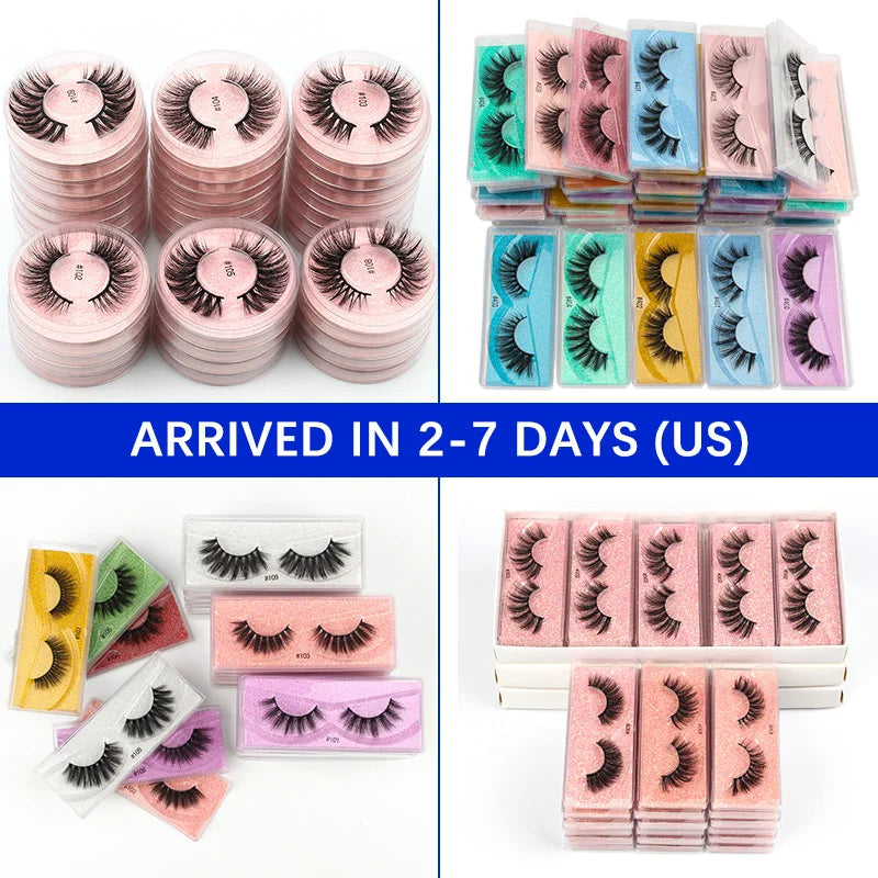 Wholesale 3D Mink Lashes Eyelashes 10/50/100 PCS Natural Soft Eyelash Extension Maquiagem False Cilios Makeup Faux Cils In Bulk