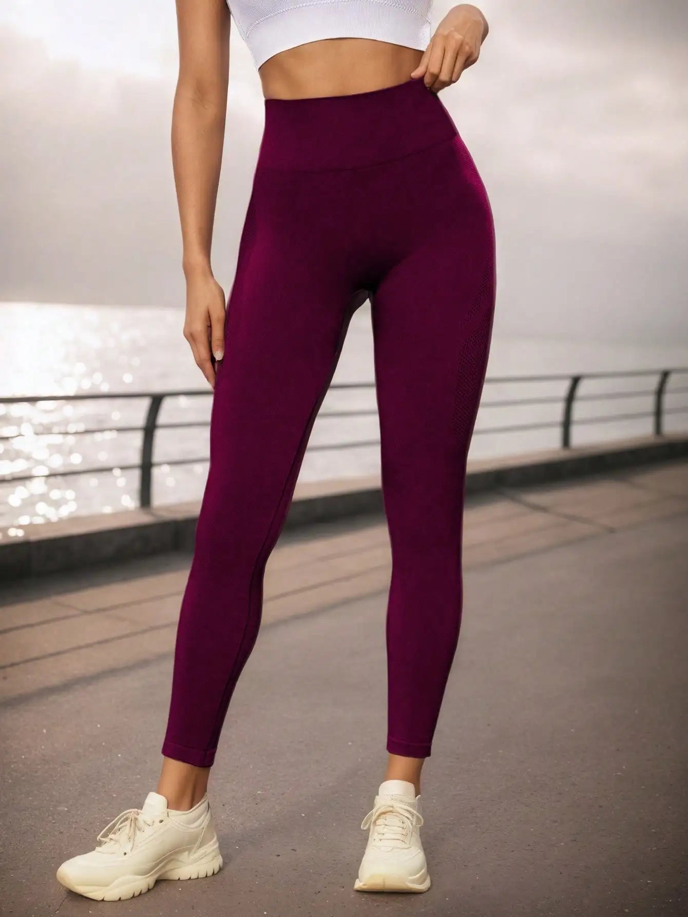 Women's High Waist Elastic Yoga Pants With Tummy Control