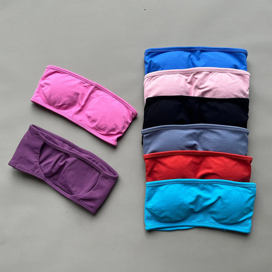 Backless Bandeau Sports Bra For Yoga And Gym Seamless Scrunch