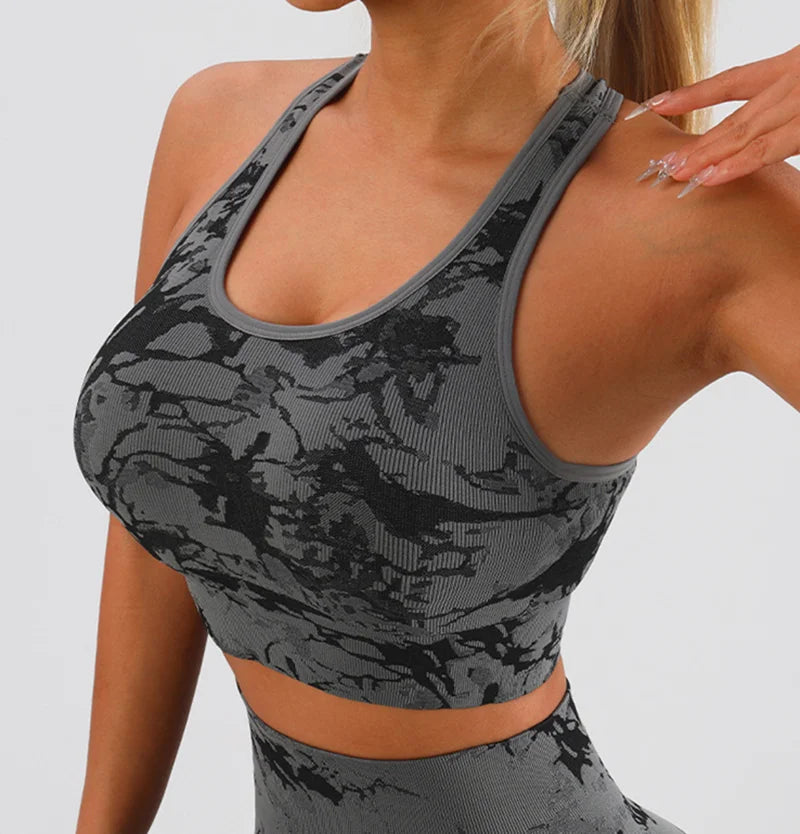 Two Piece Seamless Yoga Set For Women With Sports Bra