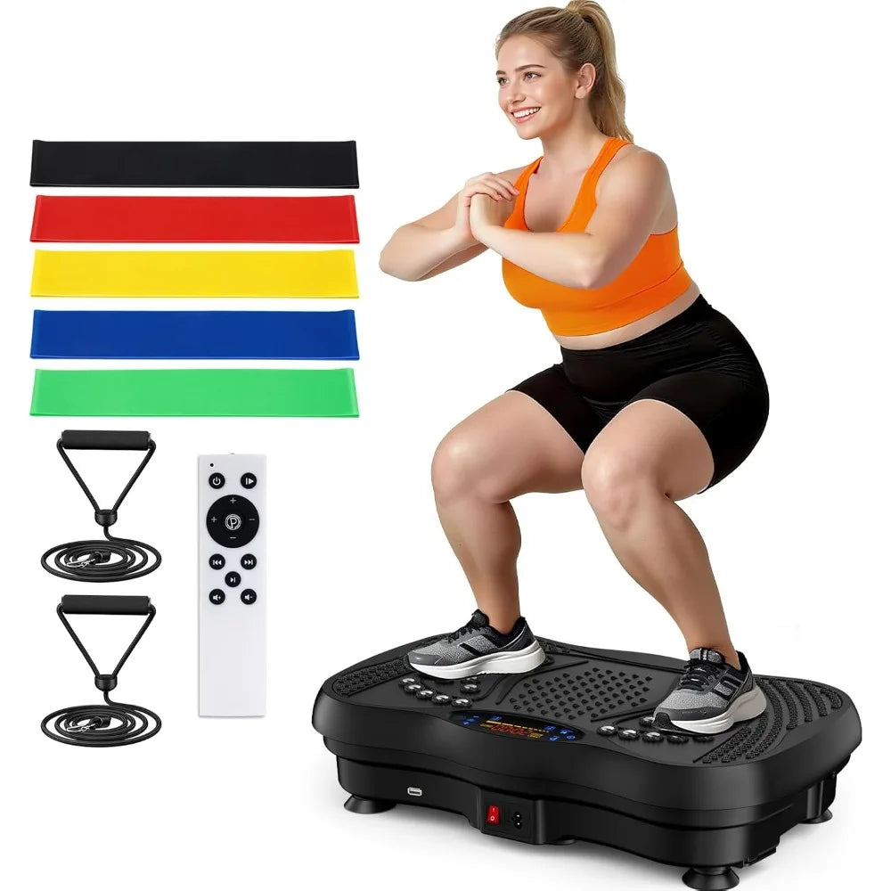 Vibration Plate Exercise Machine, 130 Levels Full Body Workout Vibrating Plate for Lymphatic Drainage Weight Loss