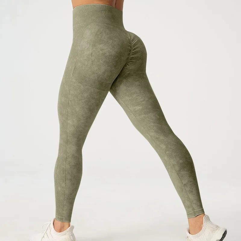 Women Seamless High Waist Yoga Leggings Tummy Control Breathable