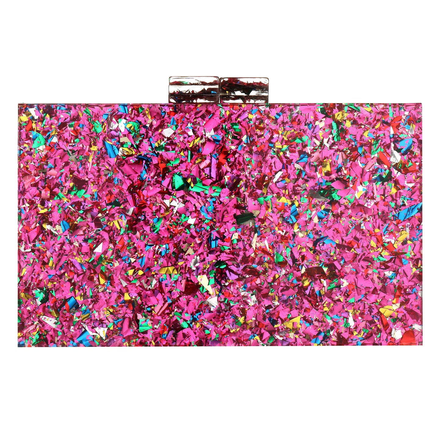 Women Handbags Evening Banquet Party Clutch Bag Rectangle Multicolor Geometric Trend Designed Acrylic Bags Chain Crossbody Bag