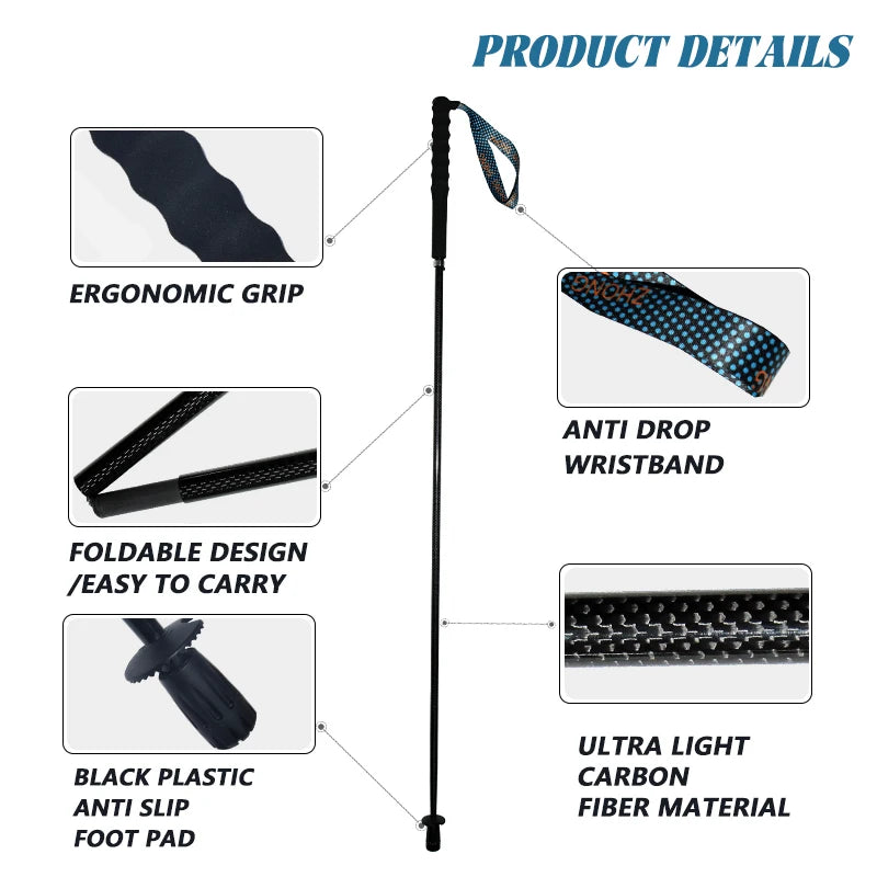 Okhealing Lightweight Telescopic Carbon Fiber Trekking And Hiking Poles