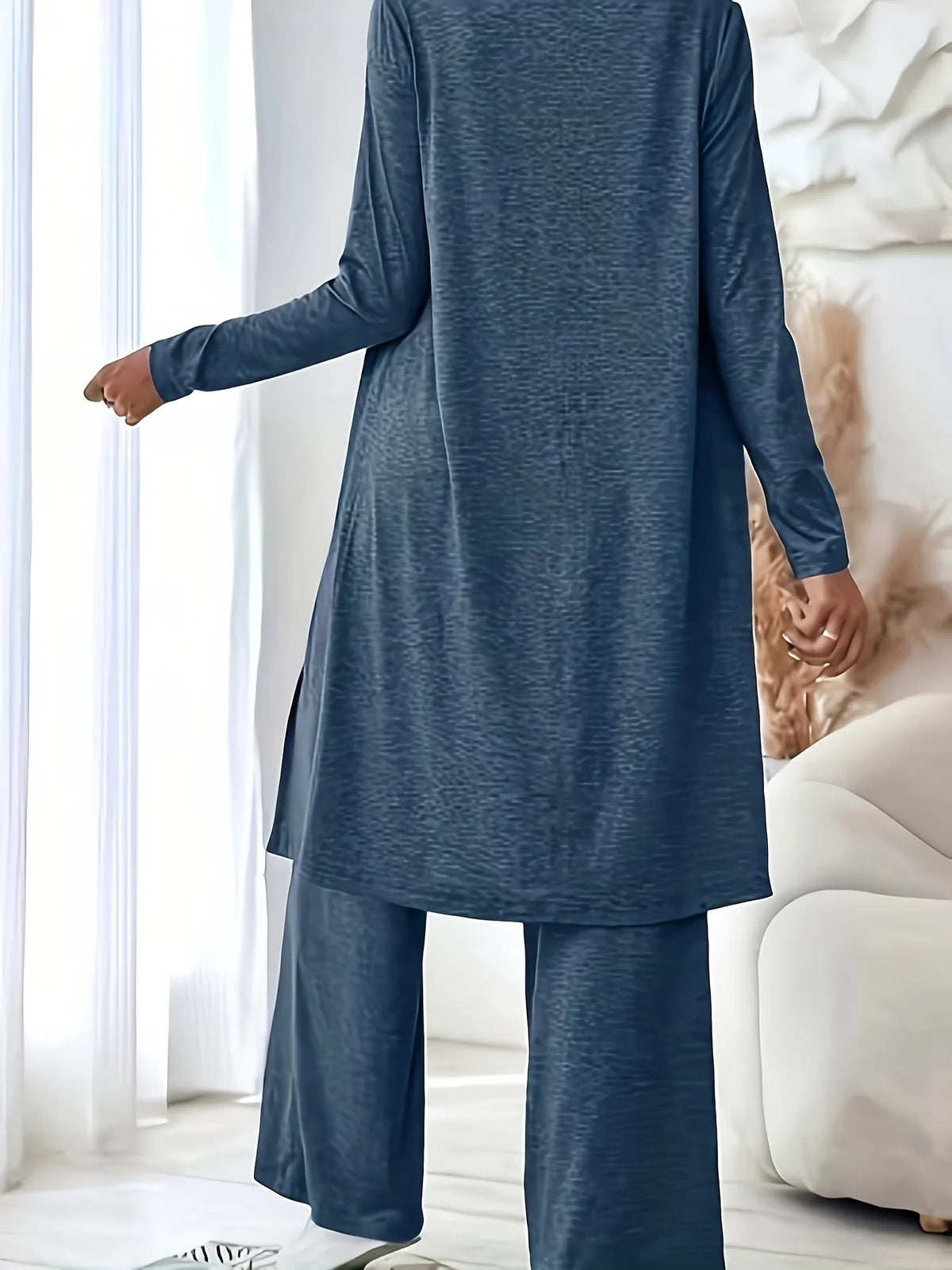 Womens Three Piece Lounge Set With Cardigan Tank And Pants