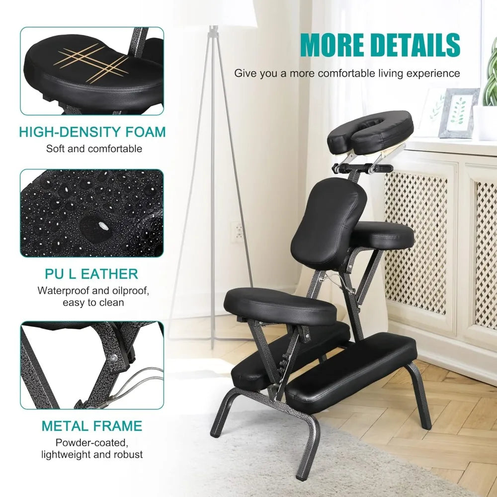 Portable Foldable Massage Chair With Thick Sponge Face Cradle