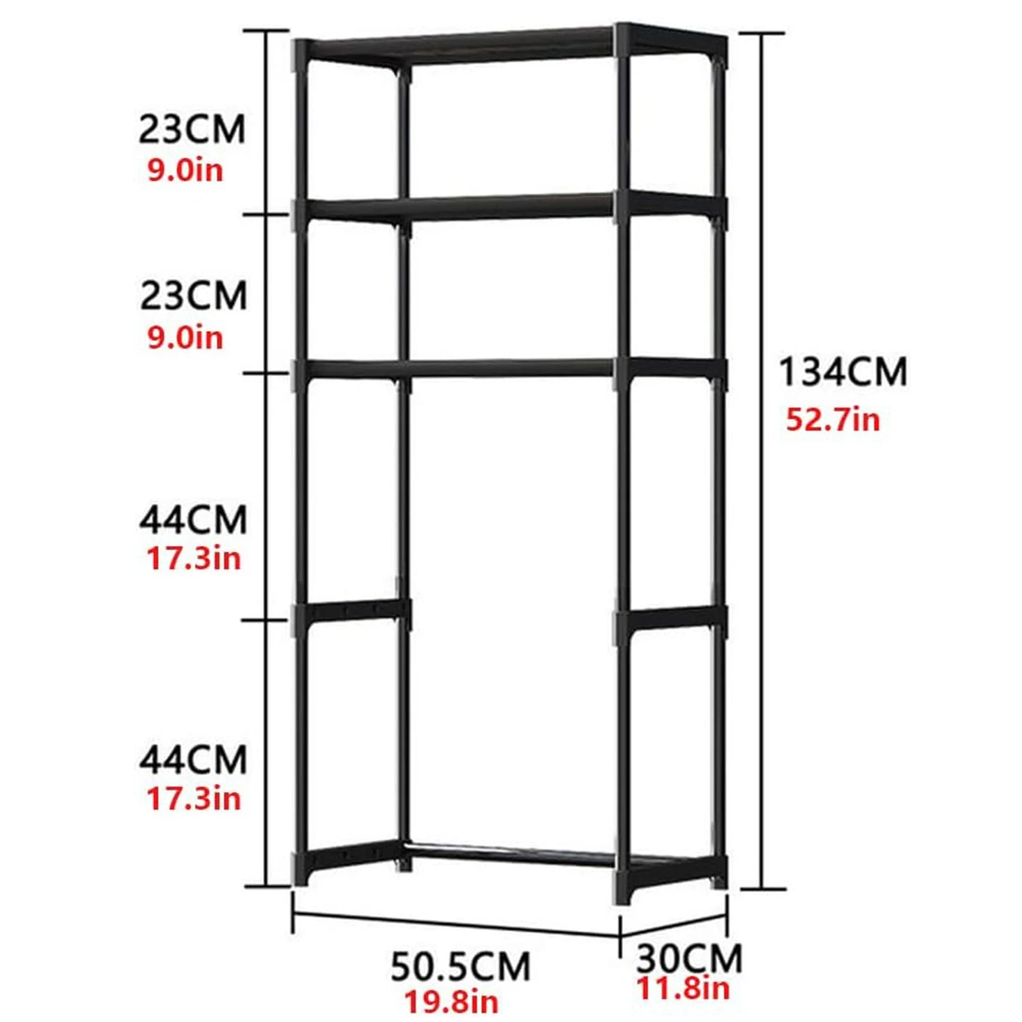 3 Tier Over the Toilet Shelf, Freestanding Bathroom Shelves | Over Toilet Bathroom Organizer Storage Rack, Space Saver Freestanding Shelf for Restroom Laundry Balcony Room, Black