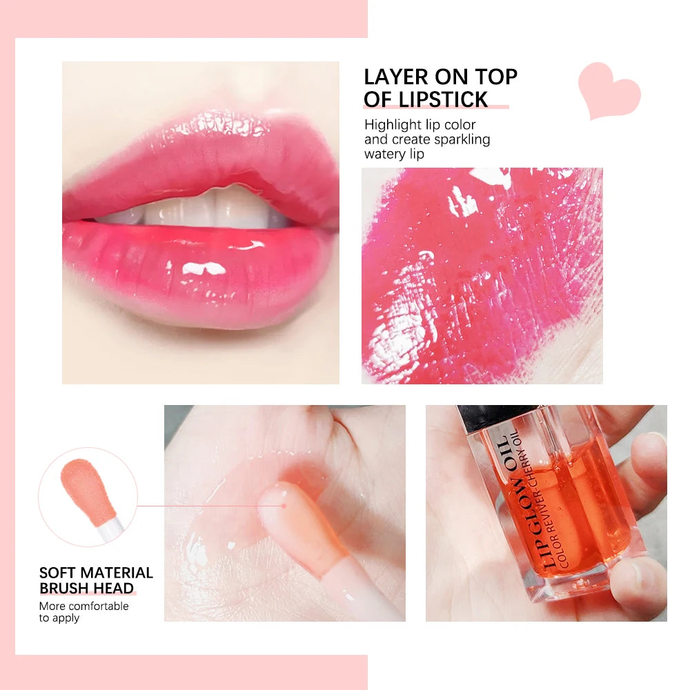 Lakerain Moisturizing Lip Glow Oil Plumper Tint Lip Care Serum