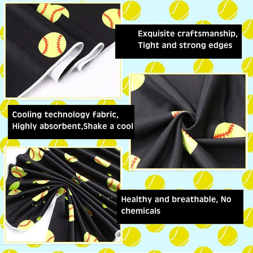 Set of 12 Cooling Towels, 40 x 12, Ideal for Basketball, Baseball, Volleyball, Soccer, and More - Quick Drying Towel for Men and