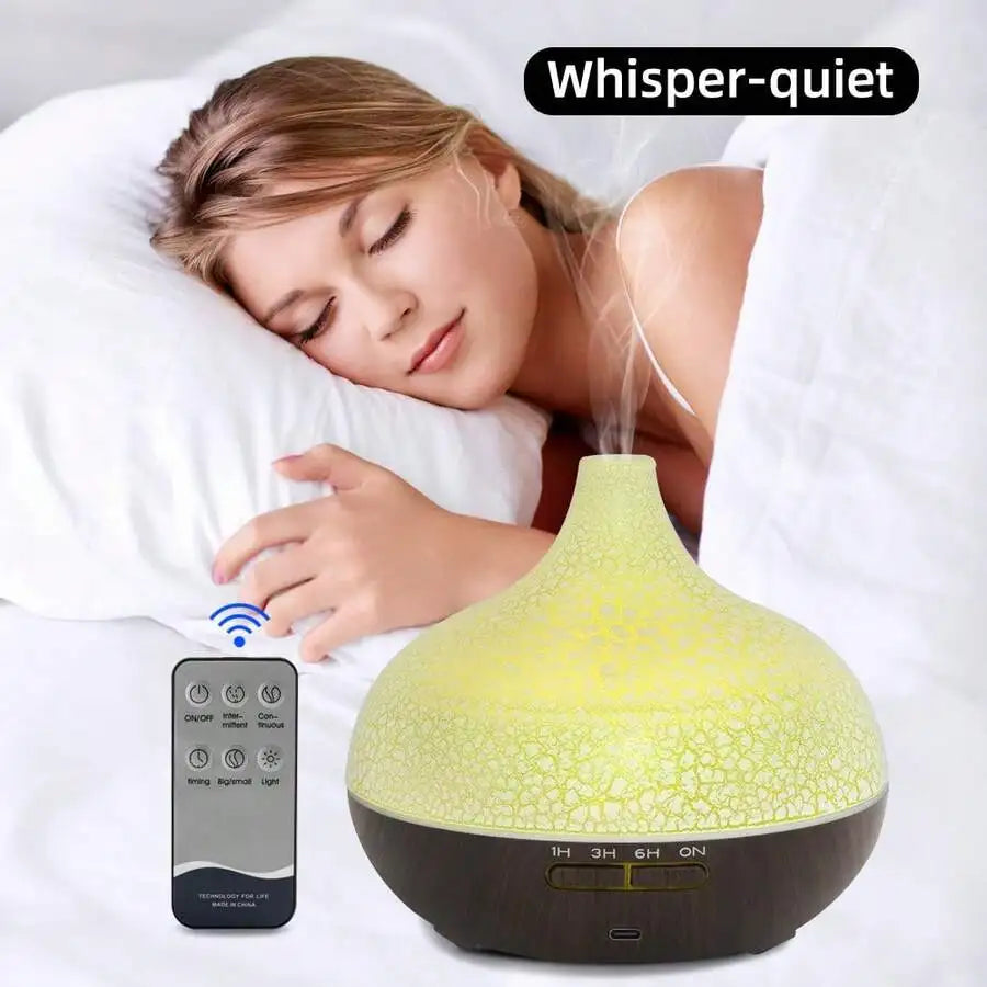 Ultrasonic Essential Oil Diffuser Crack Design Aromatherapy LED Lights