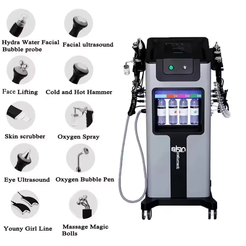 10In1 Aqua Peeling Lift Skin Bubble Moisturizer Oxygen Machine Skin Care Cleansing Facial Equipment Local Delivery beauty Salon