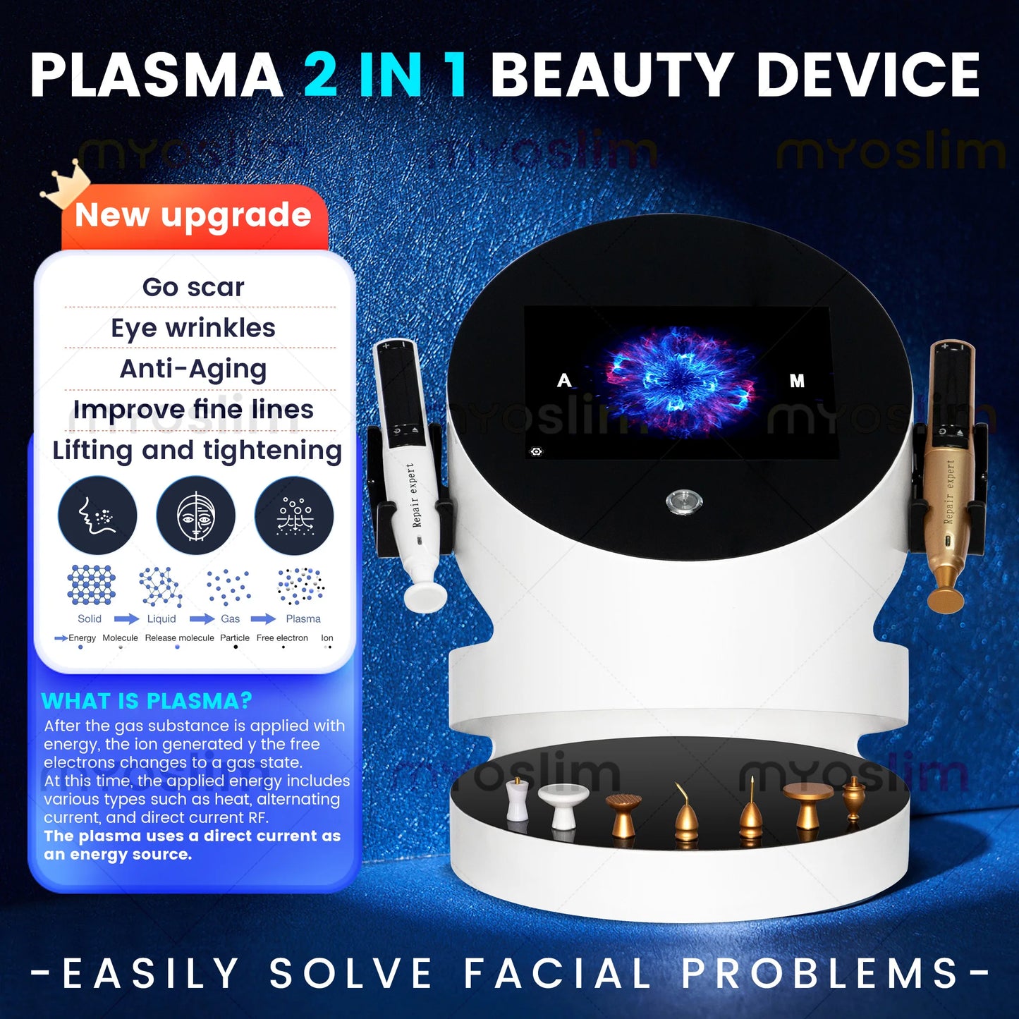 MYOSLIM 2in1 Ozone Plasma Facial Treatment Machine Anti Aging