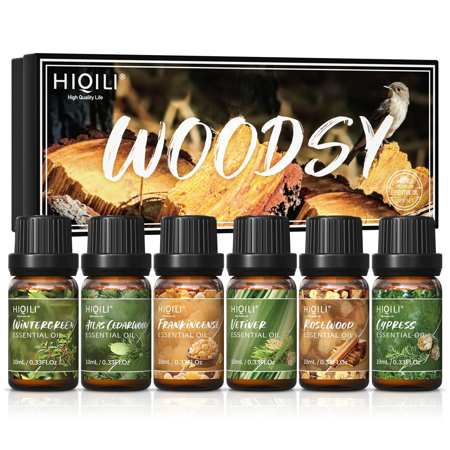 HIQILI Woody Fragrance Oils Set 6 10ml For Diffusers And DIY Crafts