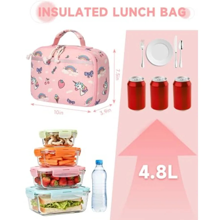 Corduroy Insulated Lunch Bag For Women, Reusable Lunchbox, Large Capacity