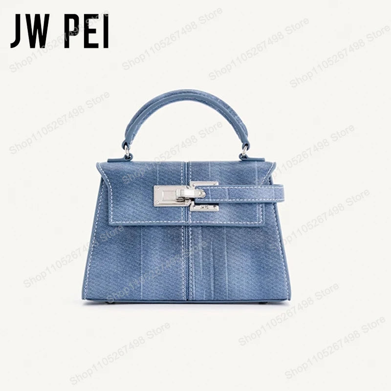 JW PEI Elise Classic Trapezoid Top Handle Bag Genuine Leather Women's Shoulder Bag Crossbody Purse Quiet Luxury Fashion Handbag