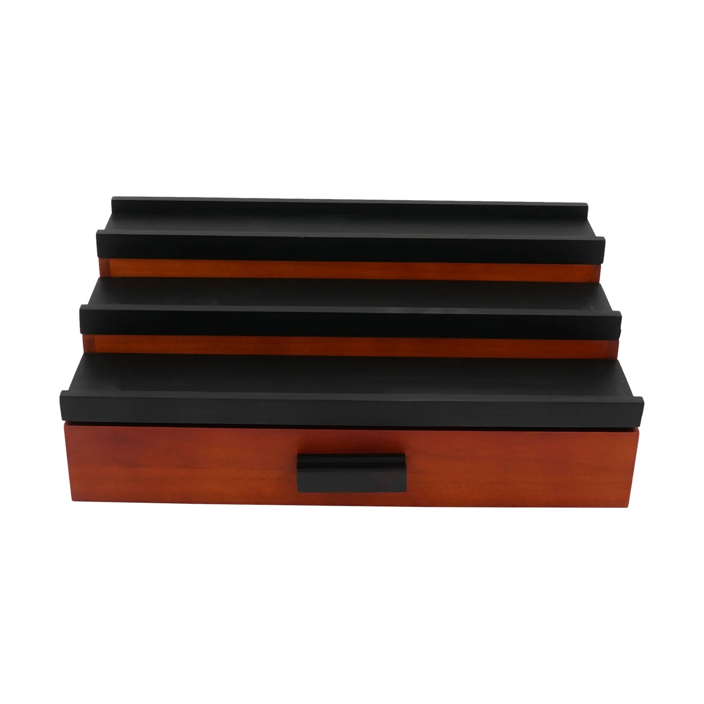 3 Tier Ladder Perfume Organizer, Wood Perfume Storage Rack with Drawer, Compact Display Stand for Cosmetics Perfume Bottles