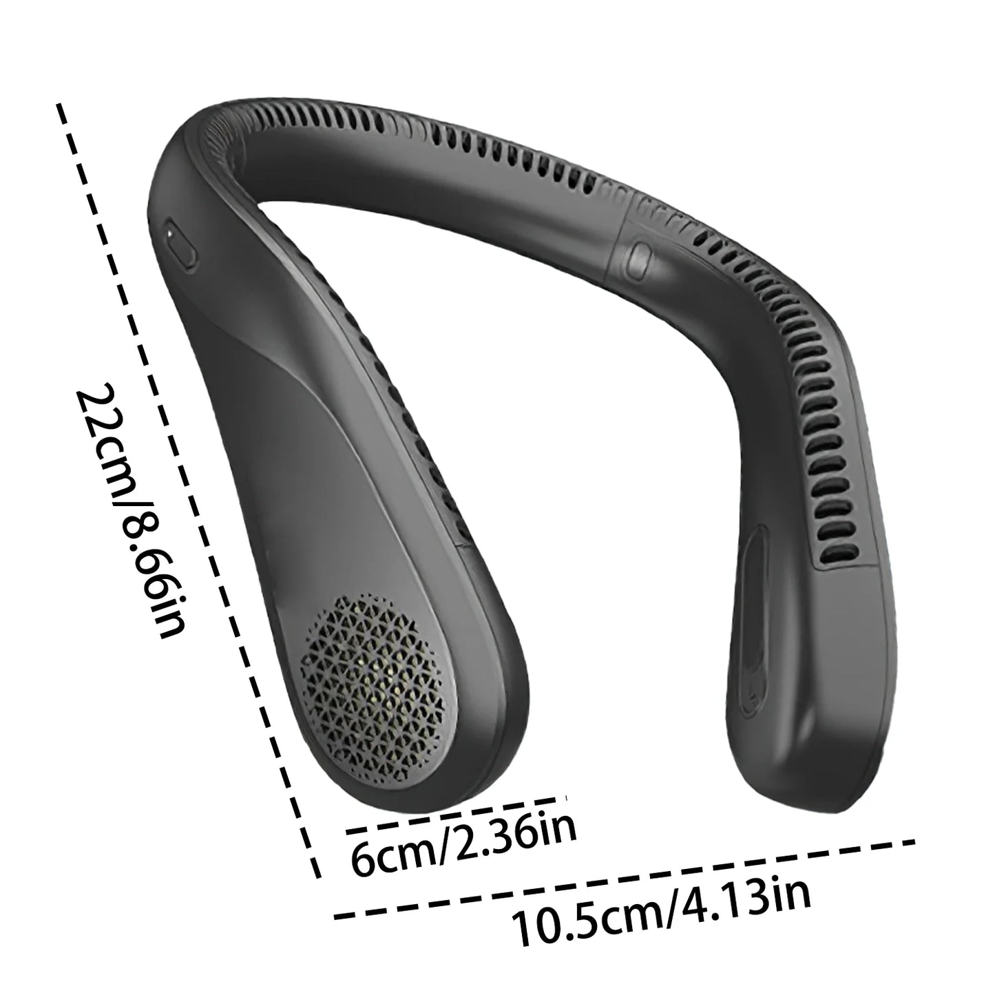 Portable Neck Fan, Rechargeable USB Powered Cooling Fan with 4 Speeds, Hands Free Bladeless, Battery Fan Lasts 4-16Hrs, Black