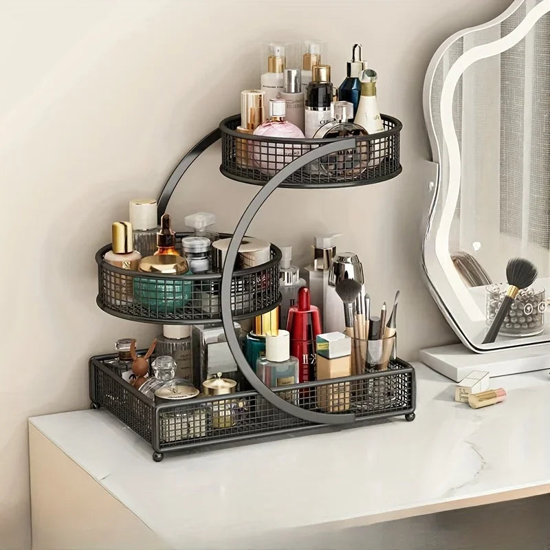 Multi Layer Desktop Makeup Storage Organizer For Skincare And Cosmetics