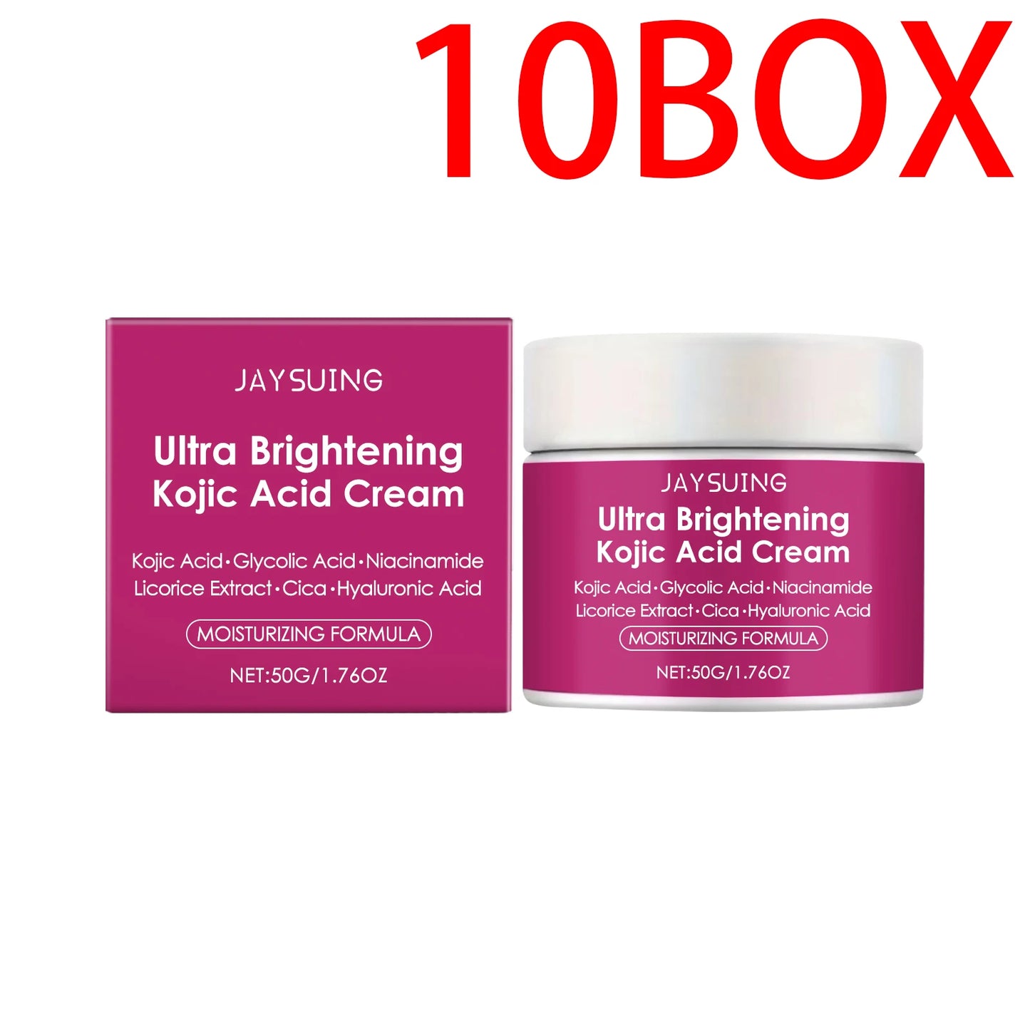 Jaysuing Kojic Acid Brightening Cream 50g Moisturizing Face Cream with Hyaluronic Acid Strengthen Skin Barrier Daily Moisturizer