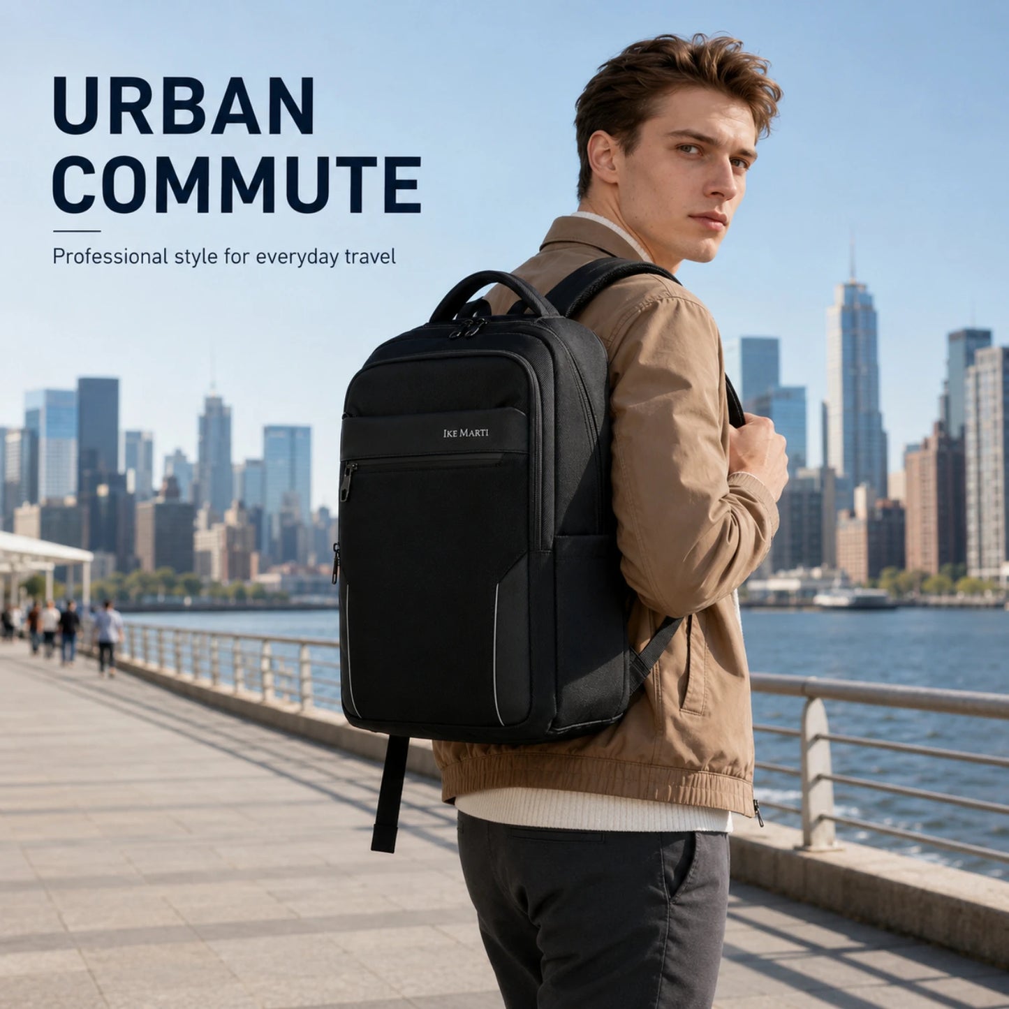Durable Nylon Laptop Backpack for Unisex Business Commute