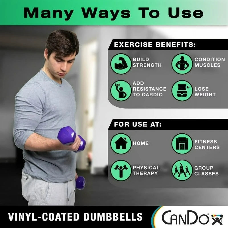Vinyl Coated Iron Dumbbell For Strength Training Home Gym Use